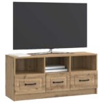 vidaXL TV skrinka Dub artisan 102 x 34,5 x 47 cm Kompozitné drevo – Obrázok 3