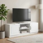 vidaXL TV skrinka Biela 150 x 31 x 47 cm Kompozitné drevo – Obrázok 4