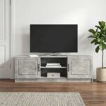 vidaXL TV skrinka Betónovo sivá 150 x 31 x 47 cm Kompozitné drevo – Obrázok 4