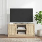 vidaXL TV skrinka Dub sonoma 102 x 34,5 x 47 cm Kompozitné drevo – Obrázok 4