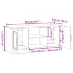 vidaXL TV skrinka Biela s vysokým leskom 102 x 34,5 x 47 cm – Obrázok 11