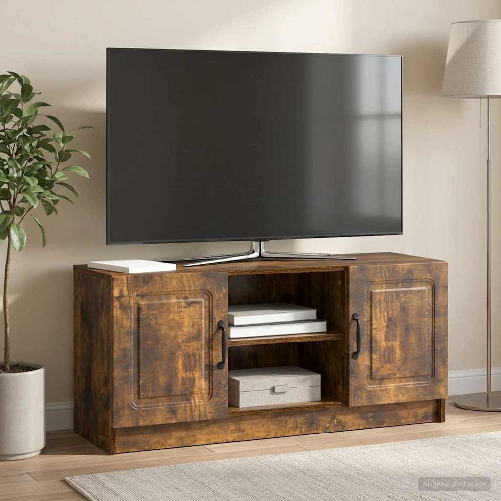 895850_1.jpg vidaXL TV skrinka Dymový dub 102 x 34,5 x 47 cm Kompozitné drevo – Obrázok 1