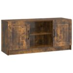 vidaXL TV skrinka Dymový dub 102 x 34,5 x 47 cm Kompozitné drevo – Obrázok 2