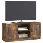 vidaXL TV skrinka Dymový dub 102 x 34,5 x 47 cm Kompozitné drevo – Obrázok 3