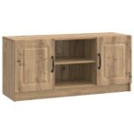 vidaXL TV skrinka Dub artisan 102 x 34,5 x 47 cm Kompozitné drevo – Obrázok 2