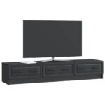vidaXL TV skrinka Čierna 147 x 34,5 x 27 cm Kompozitné drevo – Obrázok 3