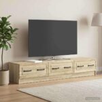 vidaXL TV skrinka Dub sonoma 147 x 34,5 x 27 cm Kompozitné drevo – Obrázok 4