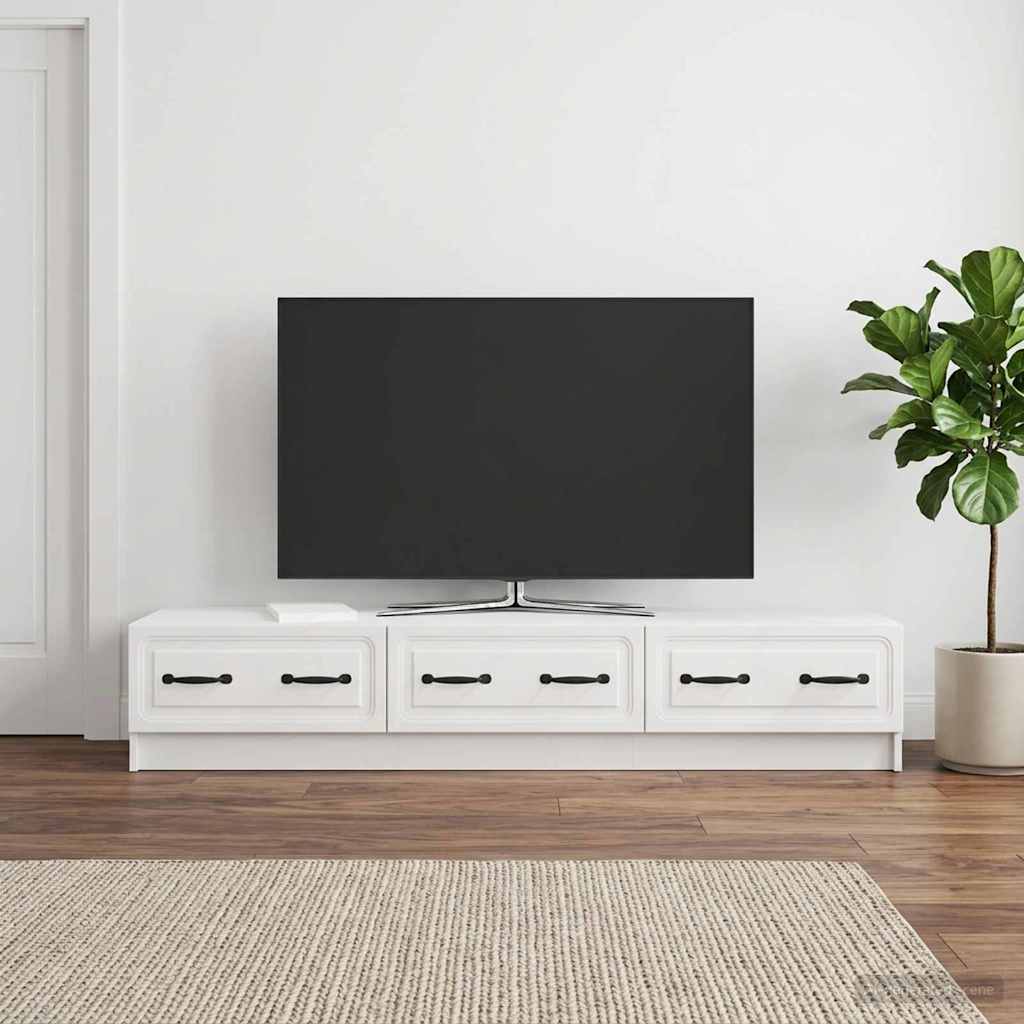 895859_1.jpg vidaXL TV skrinka Biela s vysokým leskom 147 x 34,5 x 27 cm – Obrázok 1
