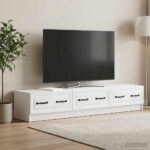vidaXL TV skrinka Biela s vysokým leskom 147 x 34,5 x 27 cm – Obrázok 4