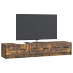 vidaXL TV skrinka Dymový dub 147 x 34,5 x 27 cm Kompozitné drevo – Obrázok 3
