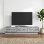 vidaXL TV skrinka Sivá sonoma 147 x 34,5 x 27 cm Kompozitné drevo