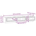vidaXL TV skrinka Sivá sonoma 147 x 34,5 x 27 cm Kompozitné drevo – Obrázok 11