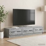 vidaXL TV skrinka Sivá sonoma 147 x 34,5 x 27 cm Kompozitné drevo – Obrázok 4
