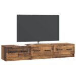 vidaXL TV skrinka Staré drevo 147 x 34,5 x 27 cm Kompozitné drevo – Obrázok 3