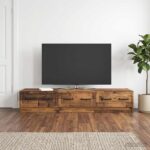 vidaXL TV skrinka Staré drevo 147 x 34,5 x 27 cm Kompozitné drevo – Obrázok 4