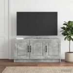 vidaXL TV skrinka Betónovo sivá 99 x 34,5 x 47 cm Kompozitné drevo – Obrázok 4