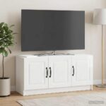 vidaXL TV skrinka Biela s vysokým leskom 99 x 34,5 x 47 cm – Obrázok 4