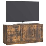 vidaXL TV skrinka Dymový dub 99 x 34,5 x 47 cm Kompozitné drevo – Obrázok 3