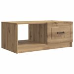 vidaXL Konferenčný stolík Dub artisan 90 x 50 x 37 cm Kompozitné drevo – Obrázok 2