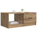 vidaXL Konferenčný stolík Dub artisan 90 x 50 x 37 cm Kompozitné drevo – Obrázok 3