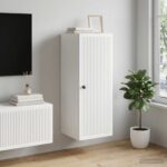 vidaXL Nástenná skrinka Biela 33 x 34,5 x 90 cm Kompozitné drevo – Obrázok 9
