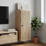vidaXL Nástenná skrinka Dub sonoma 33 x 34,5 x 90 cm Kompozitné drevo – Obrázok 9