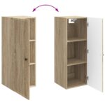 vidaXL Nástenná skrinka Dub sonoma 33 x 34,5 x 90 cm Kompozitné drevo – Obrázok 7