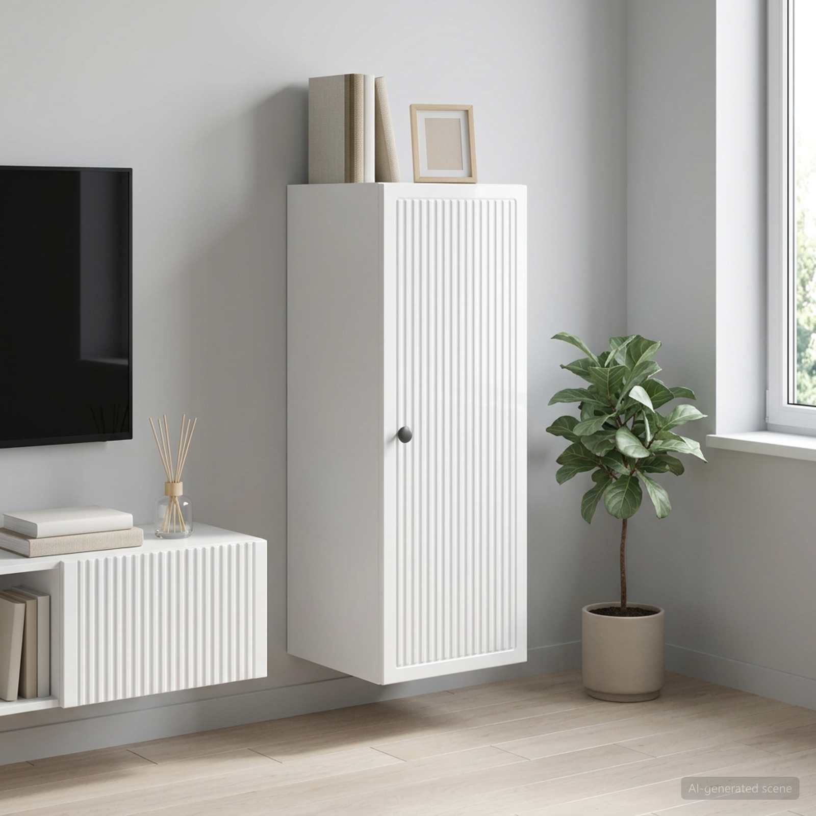 897909_1.jpg vidaXL Nástenná skrinka Biela s vysokým leskom 33 x 34,5 x 90 cm – Obrázok 1