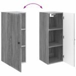 vidaXL Nástenná skrinka Sivý Sonoma 33 x 34,5 x 90 cm Kompozitné drevo – Obrázok 7