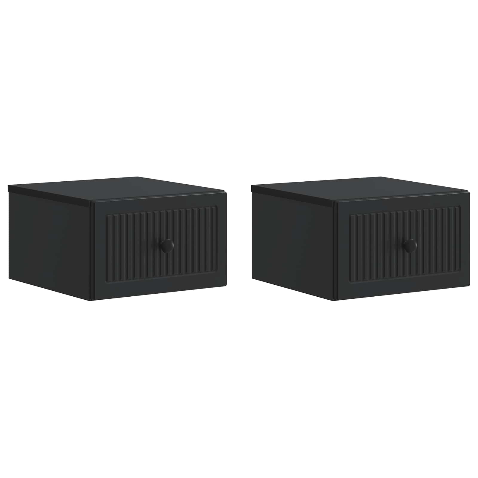 897918_1.jpg vidaXL Nástenná nočná skrinka Nástenný 2 pcs Čierna 33 x 34,5 x 20 cm – Obrázok 1