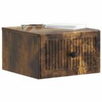 vidaXL Nástenná nočná skrinka so zásuvkou Dymový dub 33 x 34,5 x 20 cm – Obrázok 2