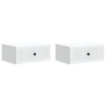 vidaXL Nočný stolík 2 pcs Biela 49 x 34,5 x 20 cm Kompozitné drevo