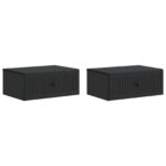vidaXL Nočný stolík 2 pcs Čierna 49 x 34,5 x 20 cm Kompozitné drevo