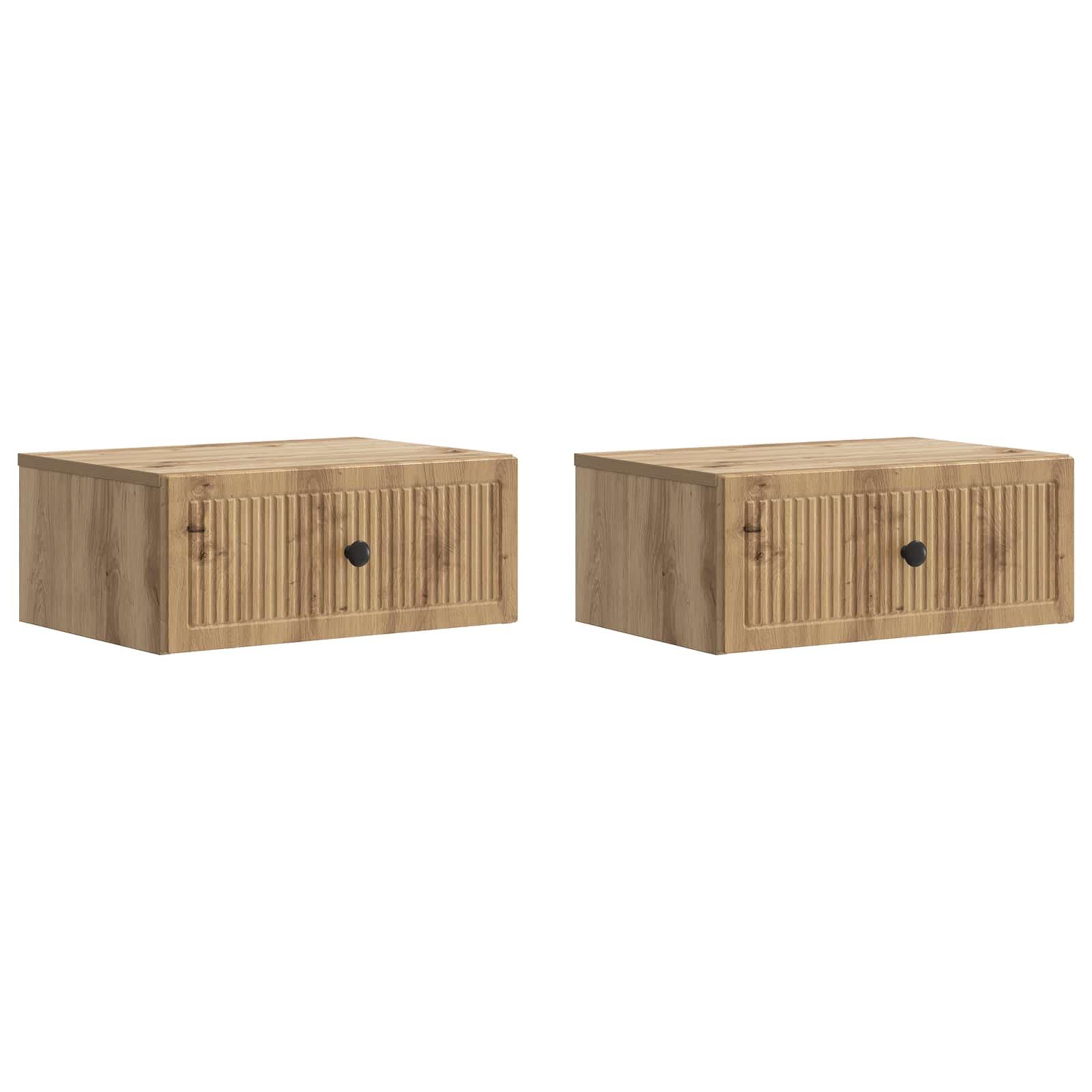 897954_1.jpg vidaXL Nočný stolík so zásuvkou 2 pcs Dub artisan 49 x 34,5 x 20 cm – Obrázok 1