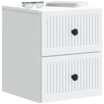 vidaXL Nástenná nočná skrinka Biela 33 x 34,5 x 40 cm Kompozitné drevo – Obrázok 2
