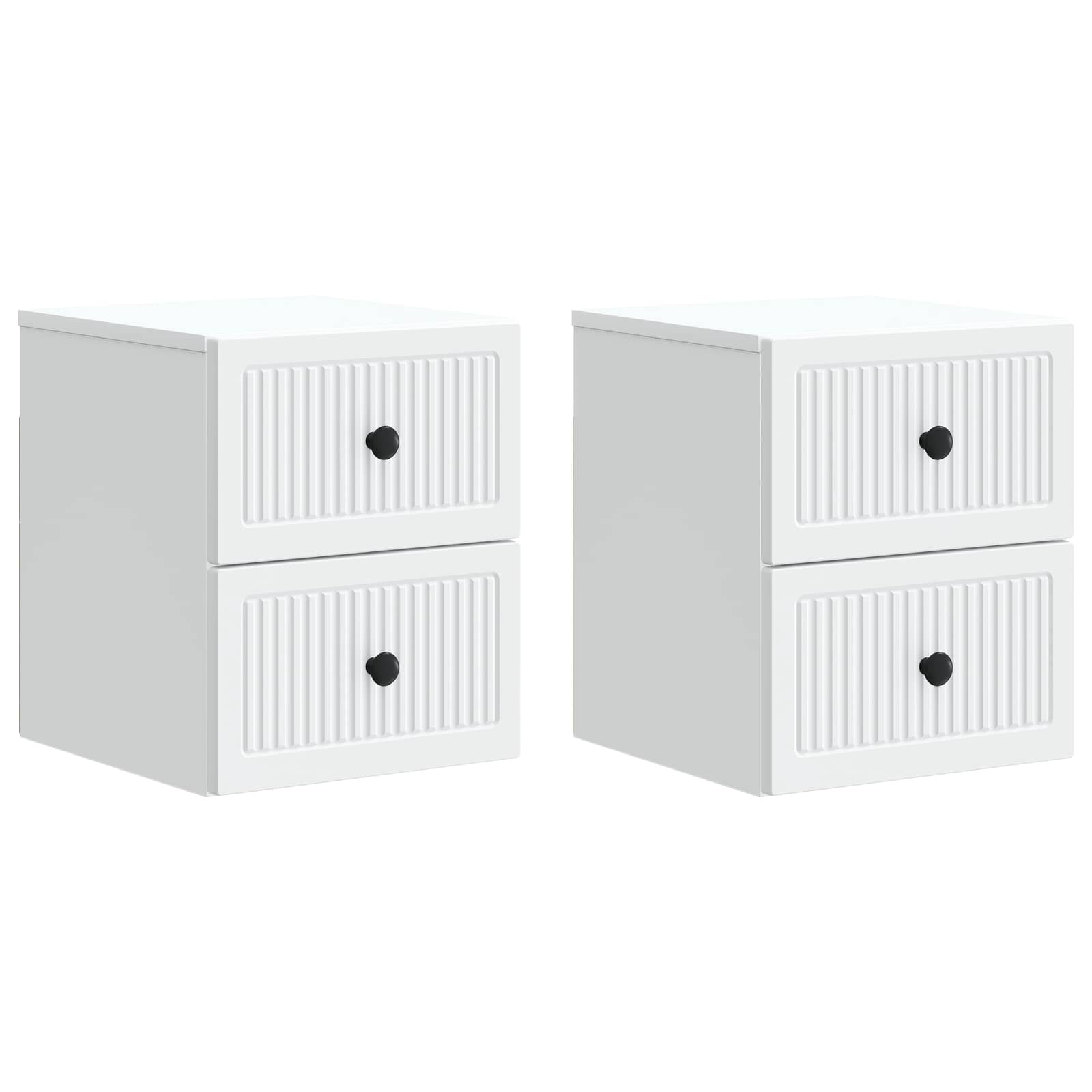 897956_1.jpg vidaXL Nástenná nočná skrinka Nástenný 2 pcs Biela 33 x 34,5 x 40 cm – Obrázok 1