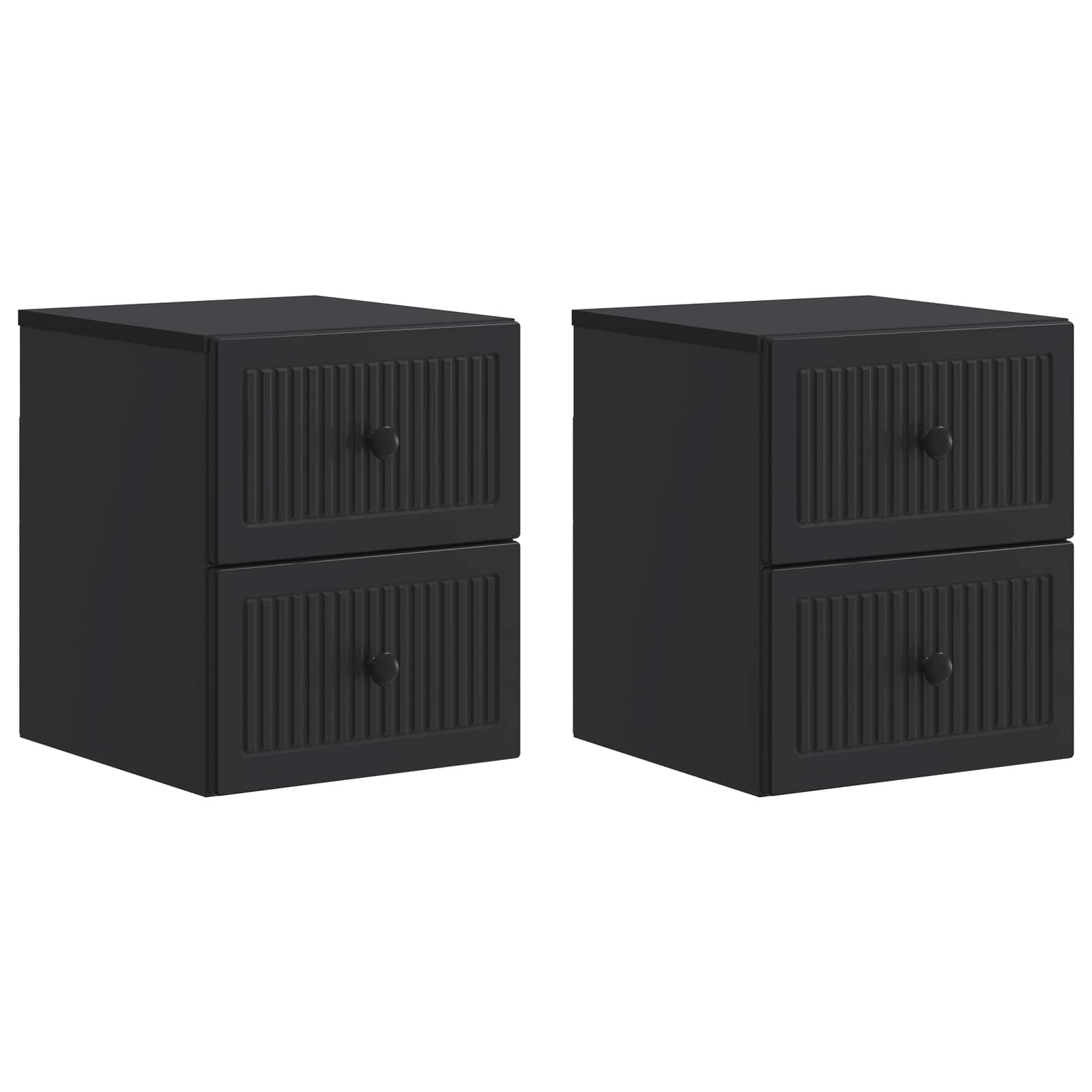897958_1.jpg vidaXL Nástenná nočná skrinka Nástenný 2 pcs Čierna 33 x 34,5 x 40 cm – Obrázok 1