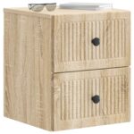 vidaXL Nástenná nočná skrinka so zásuvkou Dub sonoma 33 x 34,5 x 40 cm – Obrázok 2