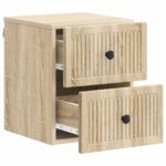 vidaXL Nástenná nočná skrinka so zásuvkou Dub sonoma 33 x 34,5 x 40 cm – Obrázok 3