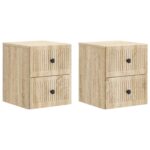 vidaXL Nástenná nočná skrinka 2 pcs Dub sonoma 33 x 34,5 x 40 cm