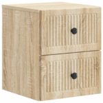 vidaXL Nástenná nočná skrinka 2 pcs Dub sonoma 33 x 34,5 x 40 cm – Obrázok 3
