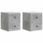 vidaXL Nástenná nočná skrinka 2 pcs Betónovo sivá 33 x 34,5 x 40 cm