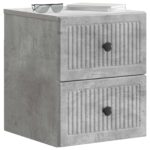 vidaXL Nástenná nočná skrinka 2 pcs Betónovo sivá 33 x 34,5 x 40 cm – Obrázok 2