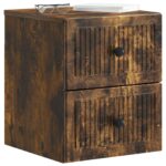 vidaXL Nástenná nočná skrinka 2 pcs Dymový dub 33 x 34,5 x 40 cm – Obrázok 2