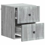 vidaXL Nástenná nočná skrinka Nástenný Sivá sonoma 33 x 34,5 x 40 cm – Obrázok 3