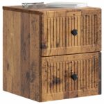 vidaXL Nástenná nočná skrinka Nástenný Staré drevo 33 x 34,5 x 40 cm – Obrázok 2