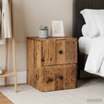 vidaXL Nástenná nočná skrinka 2 pcs Staré drevo 33 x 34,5 x 40 cm – Obrázok 10