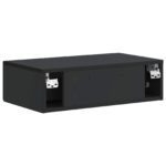 vidaXL Nástenný bočný stôl Čierna 59 x 34,5 x 17 cm Kompozitné drevo – Obrázok 6