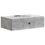 vidaXL Nástenný bočný stôl Betónovo sivá 59 x 34,5 x 17 cm – Obrázok 2