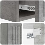 vidaXL Nástenný bočný stôl Betónovo sivá 59 x 34,5 x 17 cm – Obrázok 7